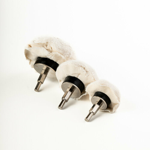 Набор полировальных полусферических тканевых насадок на дрель 3 шт 50мм 75мм 100мм Колир 579₽