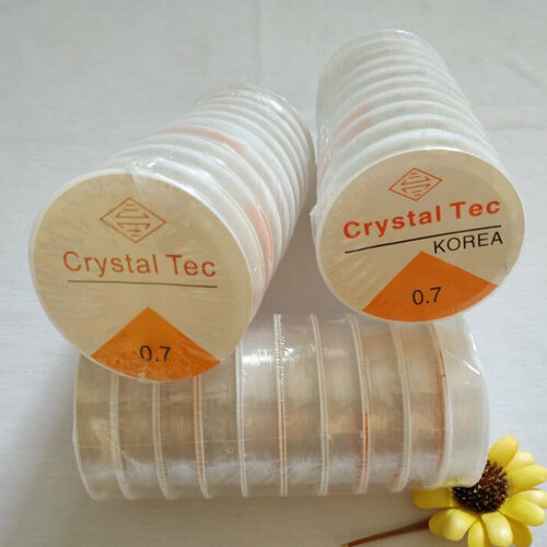 Резинка для браслетов Crystal Tec 0.7 мм прозрачная, 2 штуки