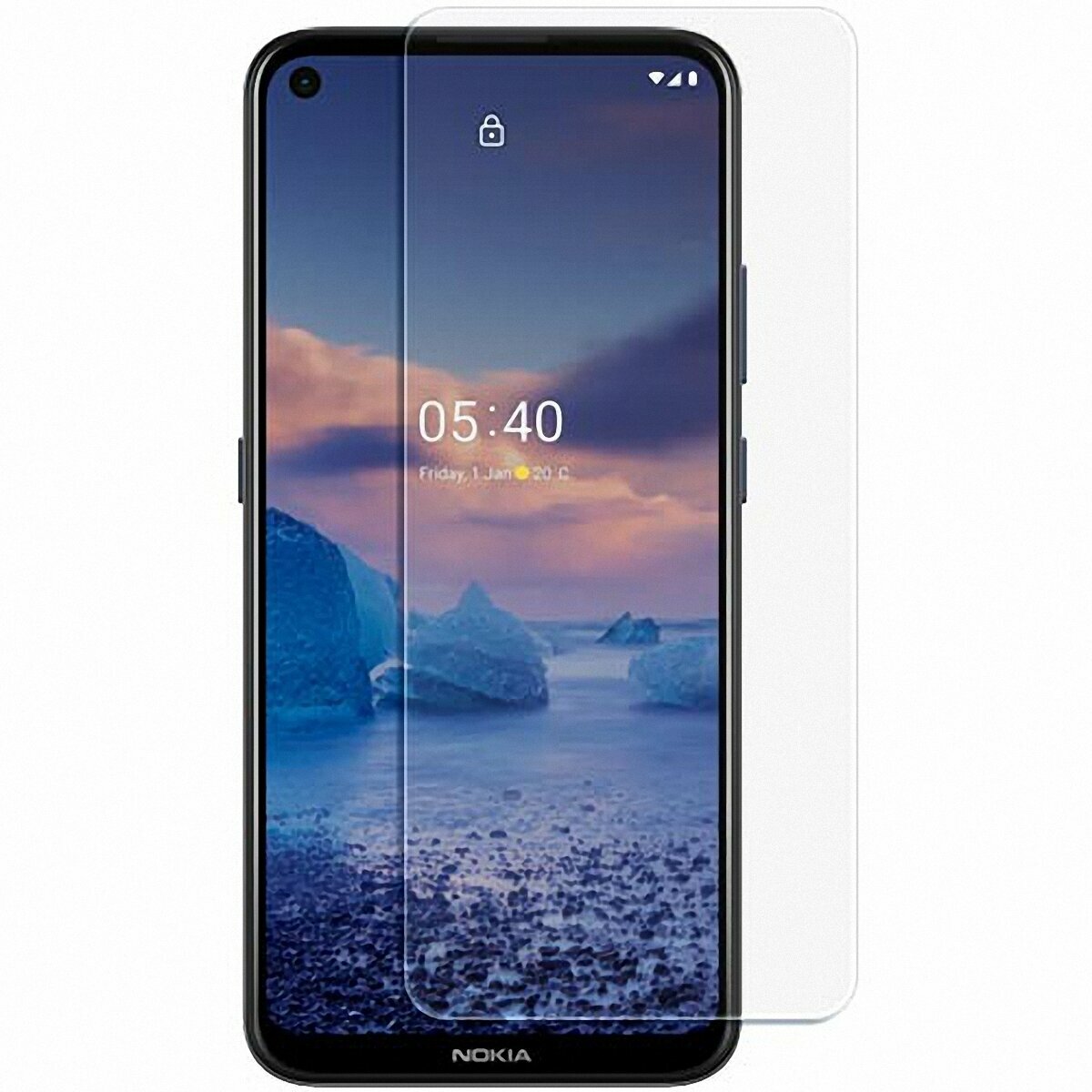 Защитное стекло 3D Glass Pro для Nokia 5.4 полный клей ( прозрачное )
