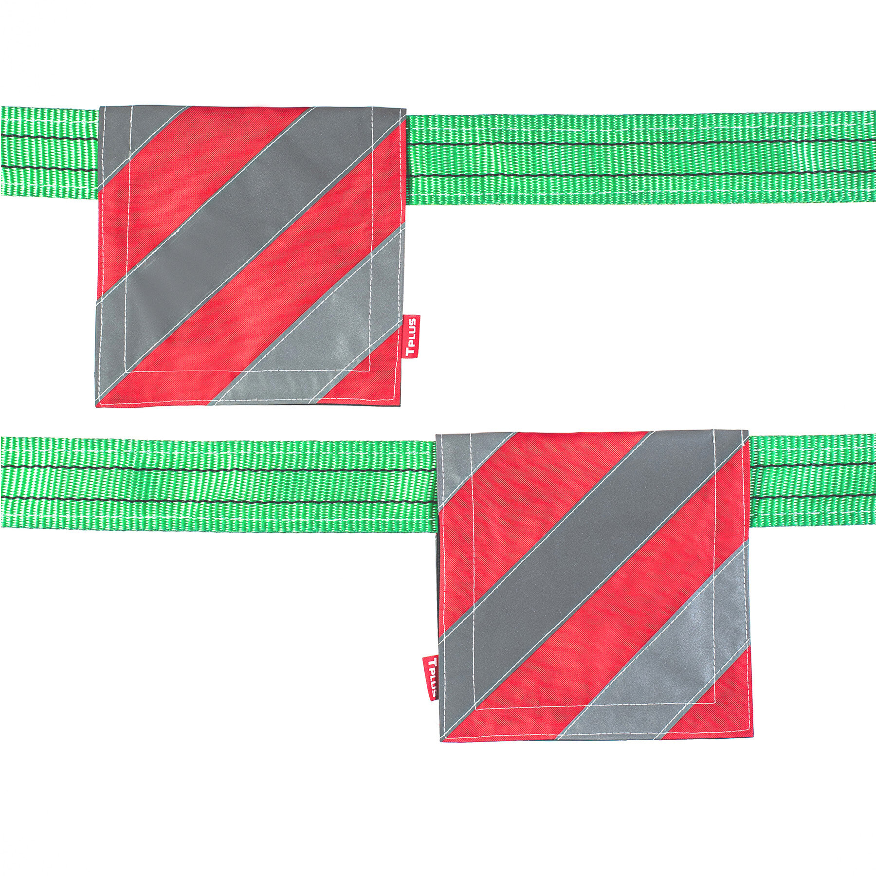 Флажки со световозвращающей лентой для буксировочных ремня/троса (2  инструкция красный) Tplus