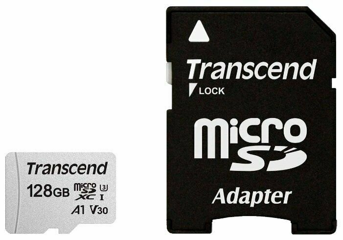 Карта памяти Transcend microSD 128GB TS128GUSD300S-A ( + adapter)