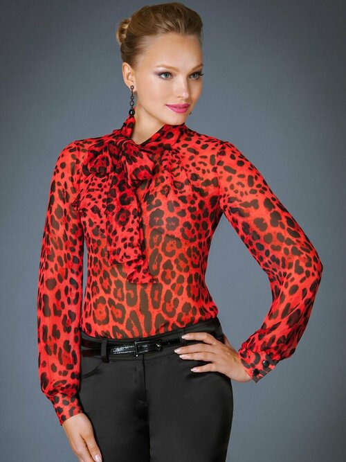 Блуза  Арт-Деко, размер 50, красный