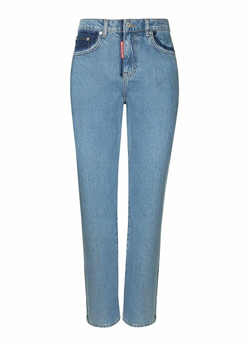 Брюки MOSCHINO JEANS, размер 44/46, голубой