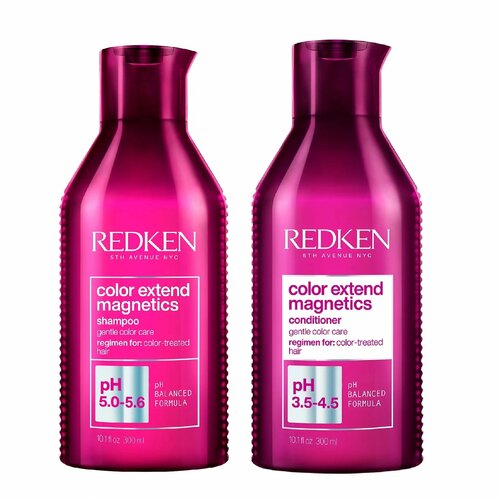 Redken Color Extend Magnetics Set - Набор для окрашенных волос (шампунь 300 мл, кондиционер 300 мл) профессиональная косметика для волос redken кондиционер для очень светлых или седых волос color extend graydiant