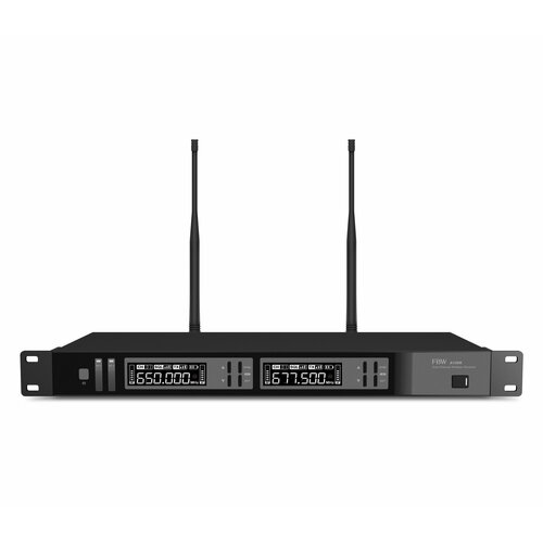 FBW A120R двухканальный приёмник, 512-562МГц, FM-модуляция, 2/10/30мВт, 3 уровня Squelch, индикация батареи, 50Гц-15кГц