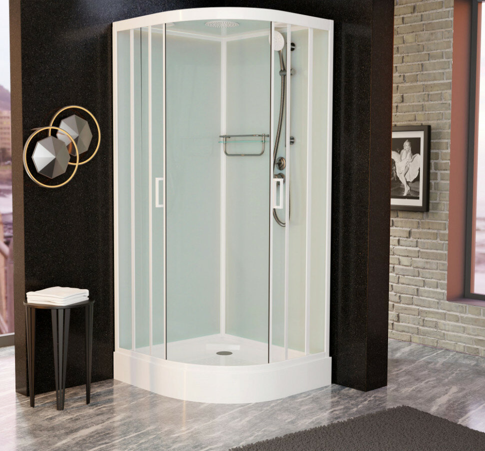 Душевая кабина Frank F410 М White матовое стекло 110х110 см 20008
