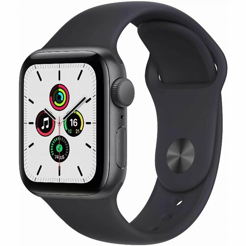 умные часы apple watch se 44 мм aluminium case серый космос тёмная ночь Смарт-часы Apple Watch SE GPS 44 мм, серый космос/тёмная ночь