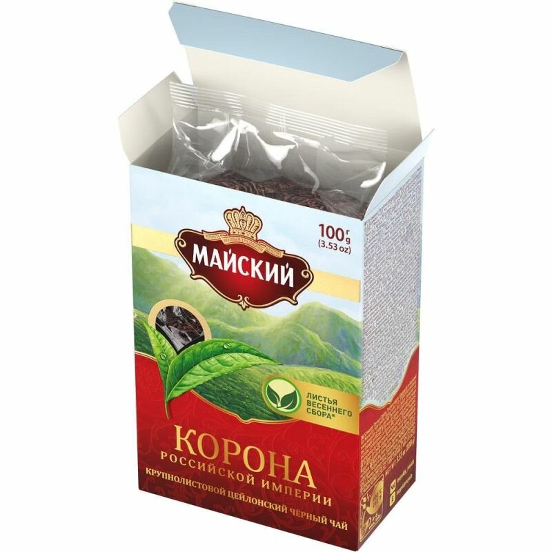 Чай черный листовой 2 шт по 100 г Майский "Корона Российской Империи"