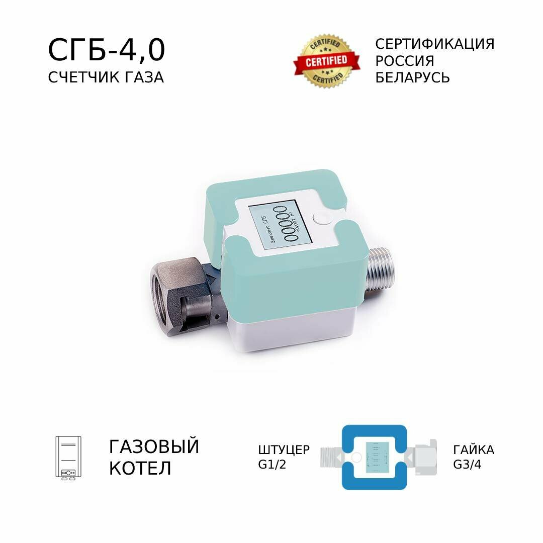 Счетчик газа СГБ-4,0 Г-Ш/мята