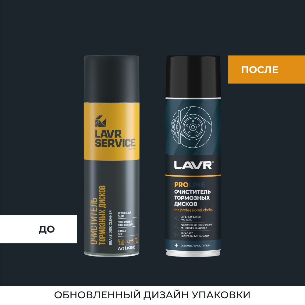 Очиститель тормозных дисков LAVR PRO LINE 650 мл / Ln3516