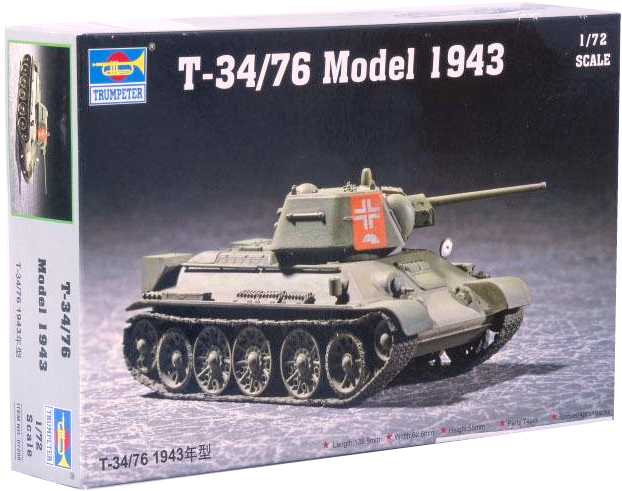 Сборная модель танка Т-34/76 обр. 1943 г. (1/72) Trumpeter 07208