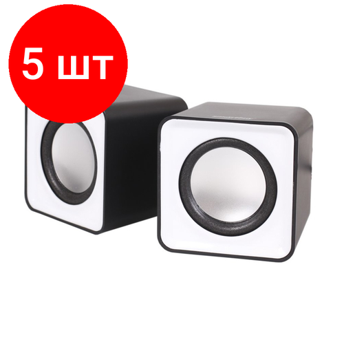 Комплект 5 шт Колонки Smartbuy MINI 22 W питание от USB черный 358600₽