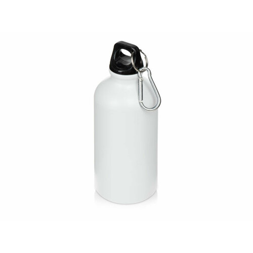 Матовая спортивная бутылка для воды Hip S с карабином и объемом 400 мл, белый