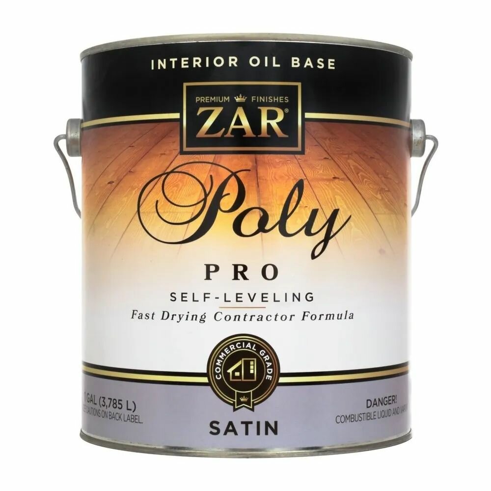 фото ZAR Interior Oil Base Poly PRO Satin полиуретановый лак для паркета и лестниц 3,78л