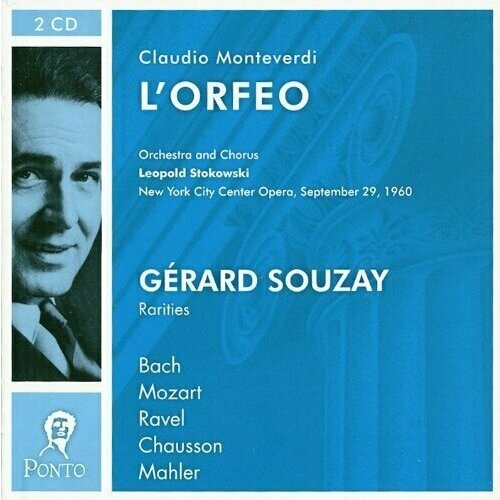 AUDIO CD MONTEVERDI L'Orfeo. Souzay, Raskin, Yarick etc. New York City Centre Opera / Leopold Stokowski. 2 CD