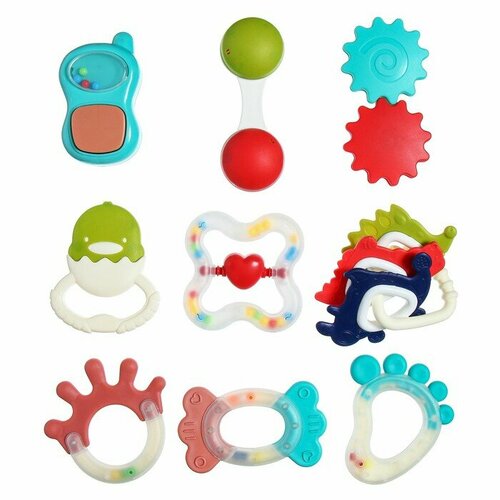 Набор погремушек Растем вместе с эластичными элементами 9 шт Крошка Я 972₽