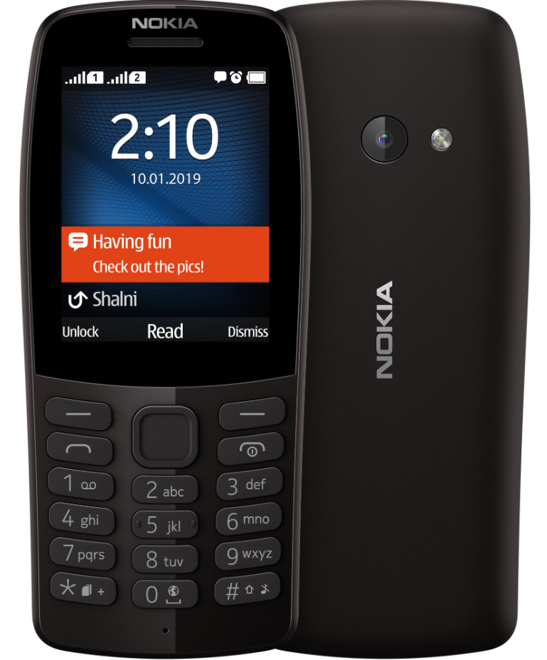 Телефон Nokia 210, 2 SIM, черный