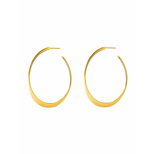 фото Серьги пусеты, конго kalinka modern story, размер 60 мм, золотистый