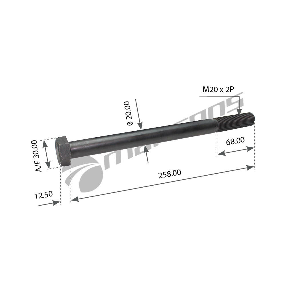 Болт амортизатора M20*2*260 MAN F/M2000 400.616 (Mansons)