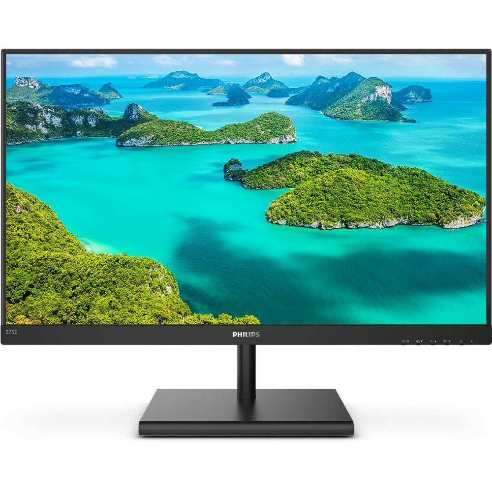 Монитор 27" PHILIPS 275E1S (00/01) black (IPS, 2560x1440, 16:9, 178/178, 250cd/m2, 1000:1 (20M:1), 4ms, VGA, HDMI, DP, USB Hub) (275E1S (00/01))