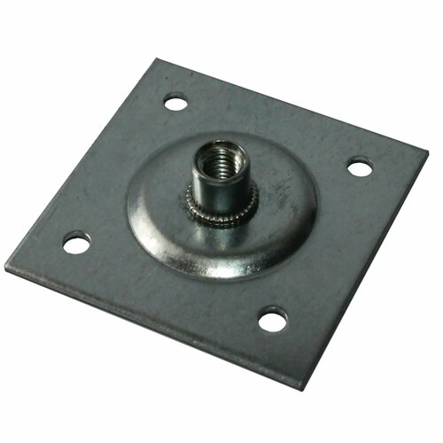 Пластина опорная 60x60x2 мм, гайка M8, оцинкованная сталь