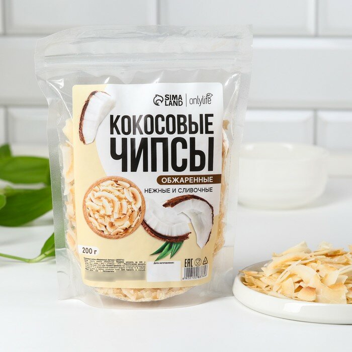 Чипсы кокосовые обжаренные, 200 г.