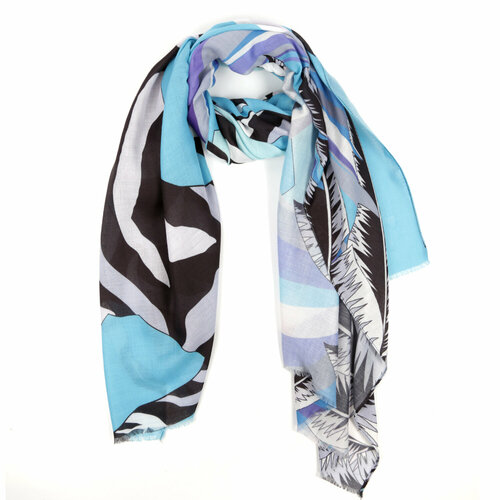 фото Шарф fabretti,180х90 см, one size, голубой