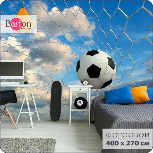 Фотообои на стену флизелиновые 3d детские Футбол 400х270 см Barton Wallpapers K028