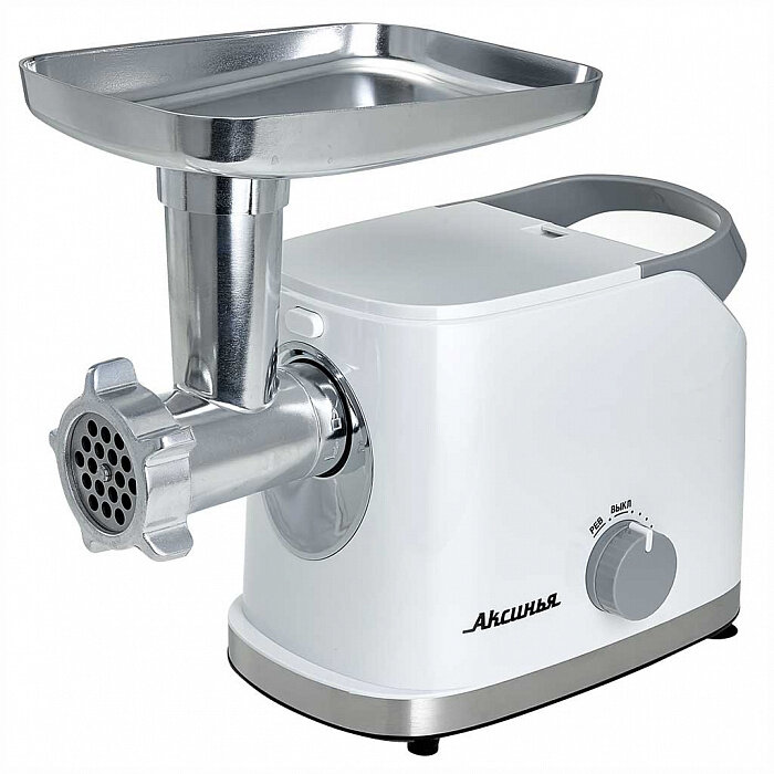 Мясорубка Аксинья КС 2004 электрическая  белая  лоток из нержавеющей стали  3000 Вт