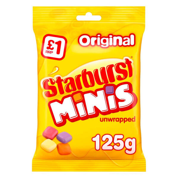 Жевательные конфеты Starburst Minis Original со вкусом фруктов (Ирландия), 125 г