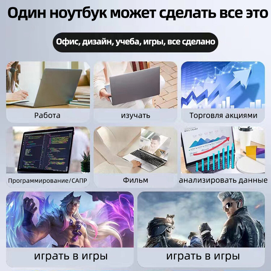 16.1"Ноутбук，RAM 12ГБ SSD 512ГБ，Ноутбуки для работы и учебы — фото 8