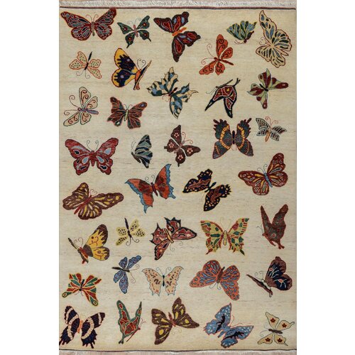 Индийский ковер ручной работы Butterflies, 172х247 см.