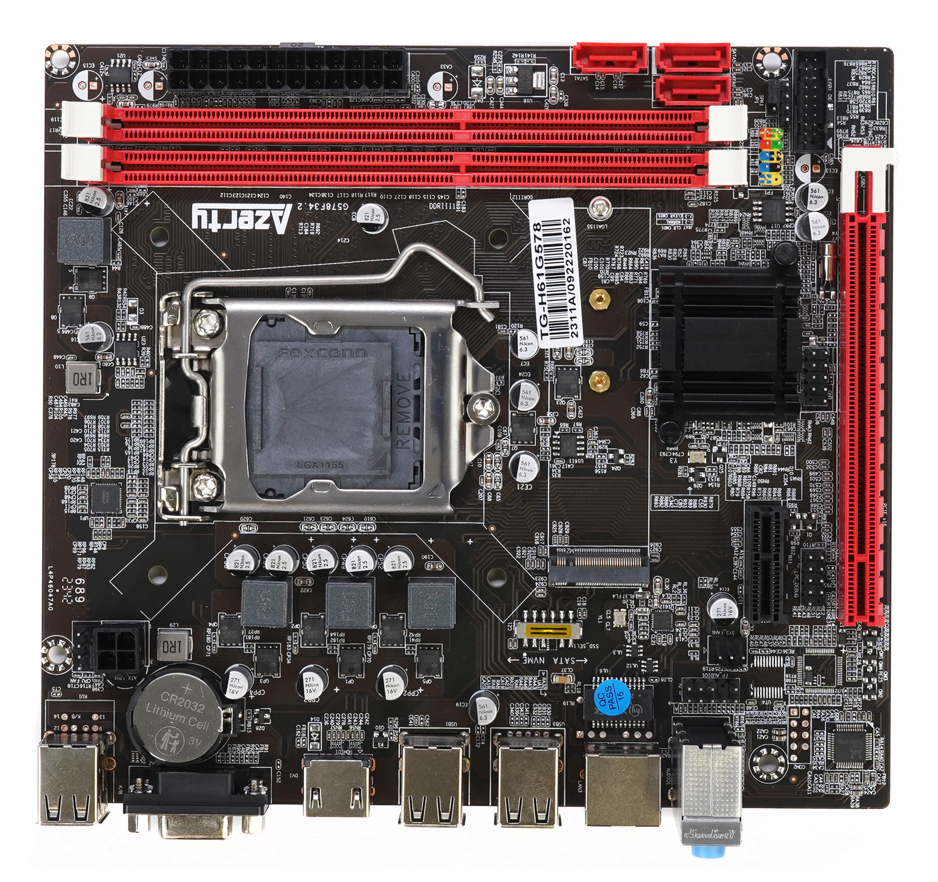 Материнская плата Azerty MB-H61-G Socket LGA1155 Mini-DTX DDR3 Intel H61 (OEM)