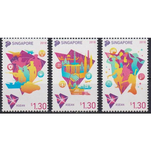 Почтовые марки Сингапур 2018г. Председательство в асеан Организации MNH почтовые марки таиланд 2019г председательство таиланда в асеан цветы политика mnh