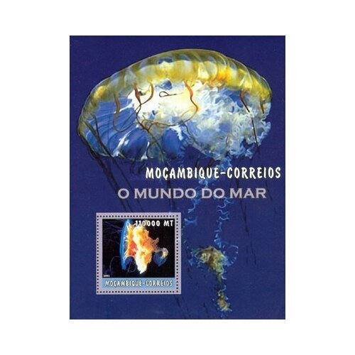 Почтовые марки Мозамбик 2002г. Морская жизнь - Медузы Морская фауна MNH