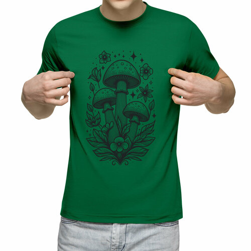 Футболка Us Basic, размер XL, зеленый мужская футболка грибы мухоморы в милом каваи стиле s синий