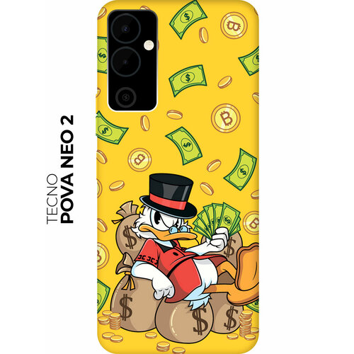 Матовый чехол Rich Scrooge для Tecno Pova Neo 2 / Техно Пова Нео 2 с 3D эффектом матовый чехол rich scrooge для tecno pova 5 техно пова 5 с 3d эффектом желтый