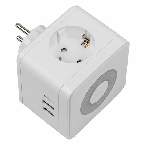 Тройник для розетки КУБ разветвитель с USB и Type-C ночник 1436₽