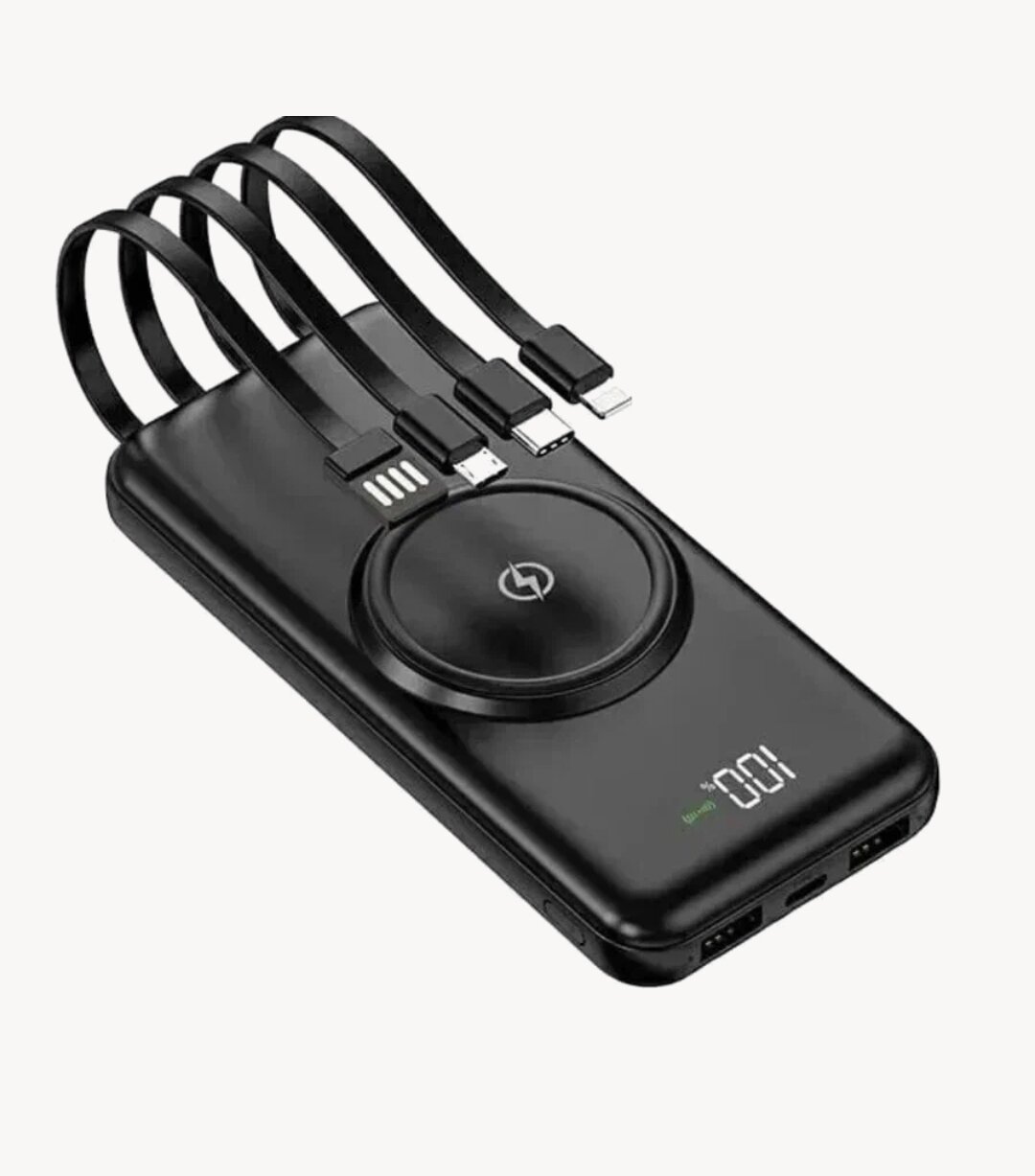 Power Bank 30000 mah / Повербанк для телефона / Внешний аккумулятор с беспроводной зарядкой / Зарядное устройство для смартфона — фото 1