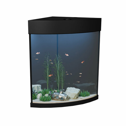 Аквариум 40 литров угловой с крышкой и освещением 17715₽