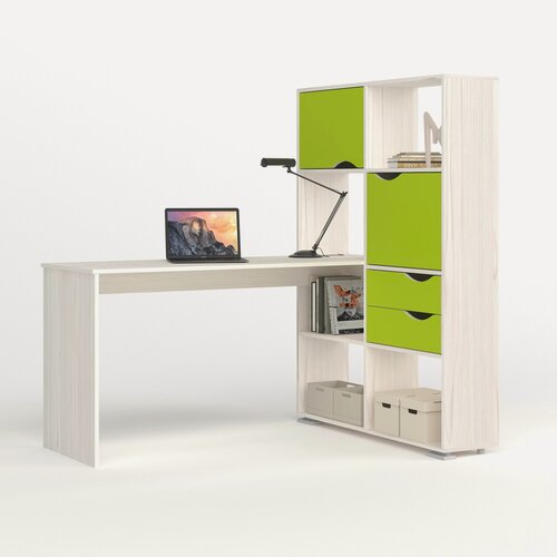Изображение товара Компьютерный стол угловой Есэндвич L Лаворо 110х150х150 см правый (Сосна Астрид/Лайм)