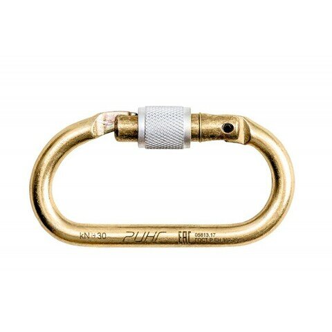 Карабин сталь овал кейлок с муфтой, 30 кН (Ринг) — фото 1