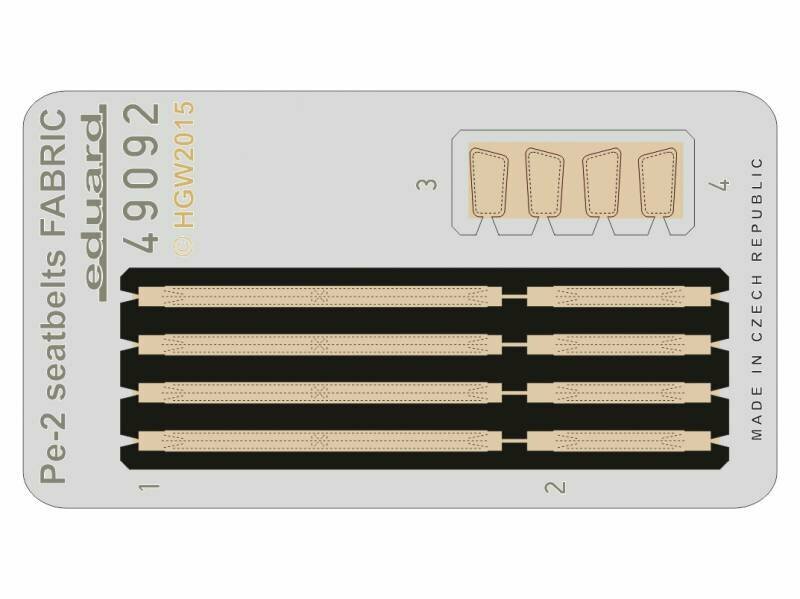 Фототравление ремни безопасности FABRIC для модели Пе-2, Звезда. Масштаб 1:48