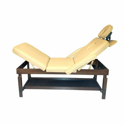 Стационарная кушетка для массажа и СПА Galaxy Taurus 3-х секционная кофе с молоком 43124₽