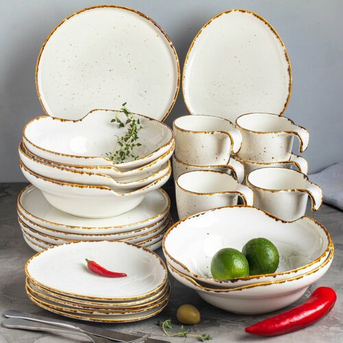 Сервиз столовый Azalea Белый на 6 персон из 24 предметов Набор посуды