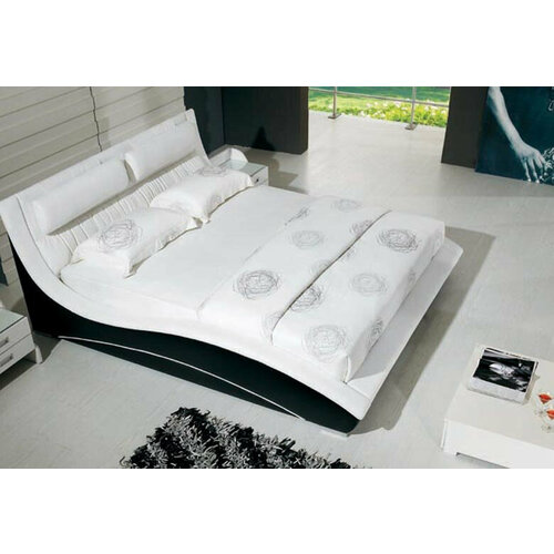 Двуспальная кровать с мягким изголовьем 140х200, SITDOWN, 