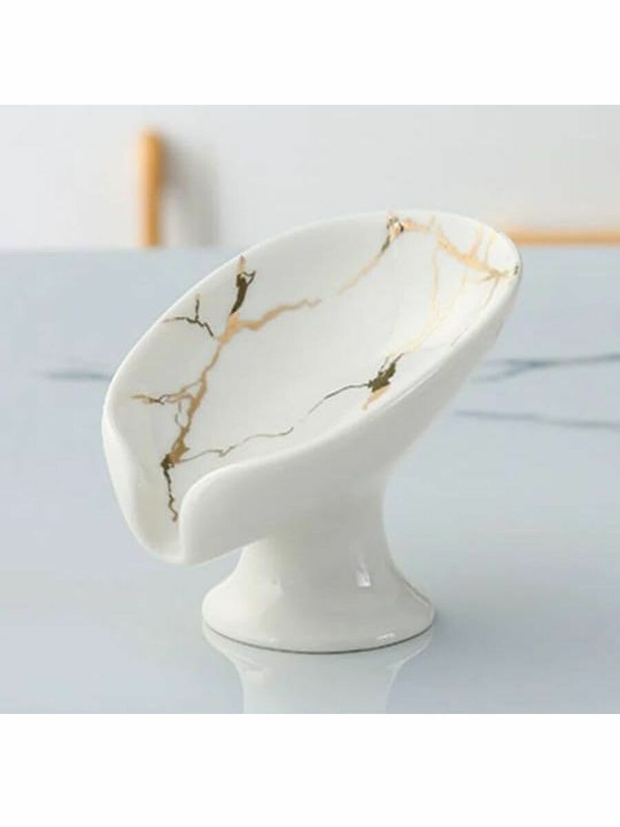 Керамическая мыльница со сливом — фото 1