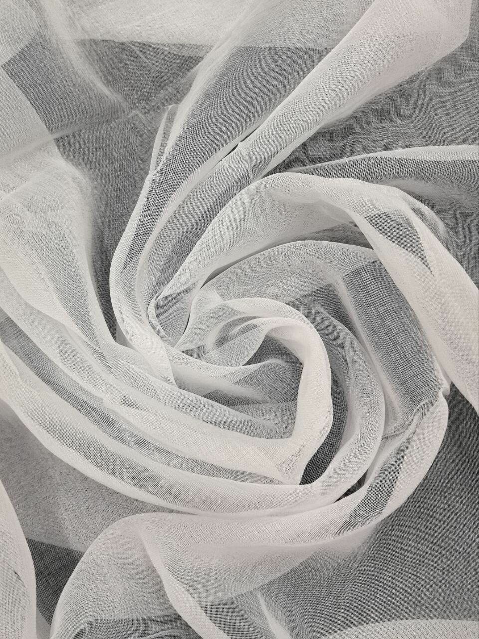 Ткань для шитья, ткань для штор, тюлевая ткань Вуаль под Лен для рукоделия, цвет белый, 2,8х3м — фото 1