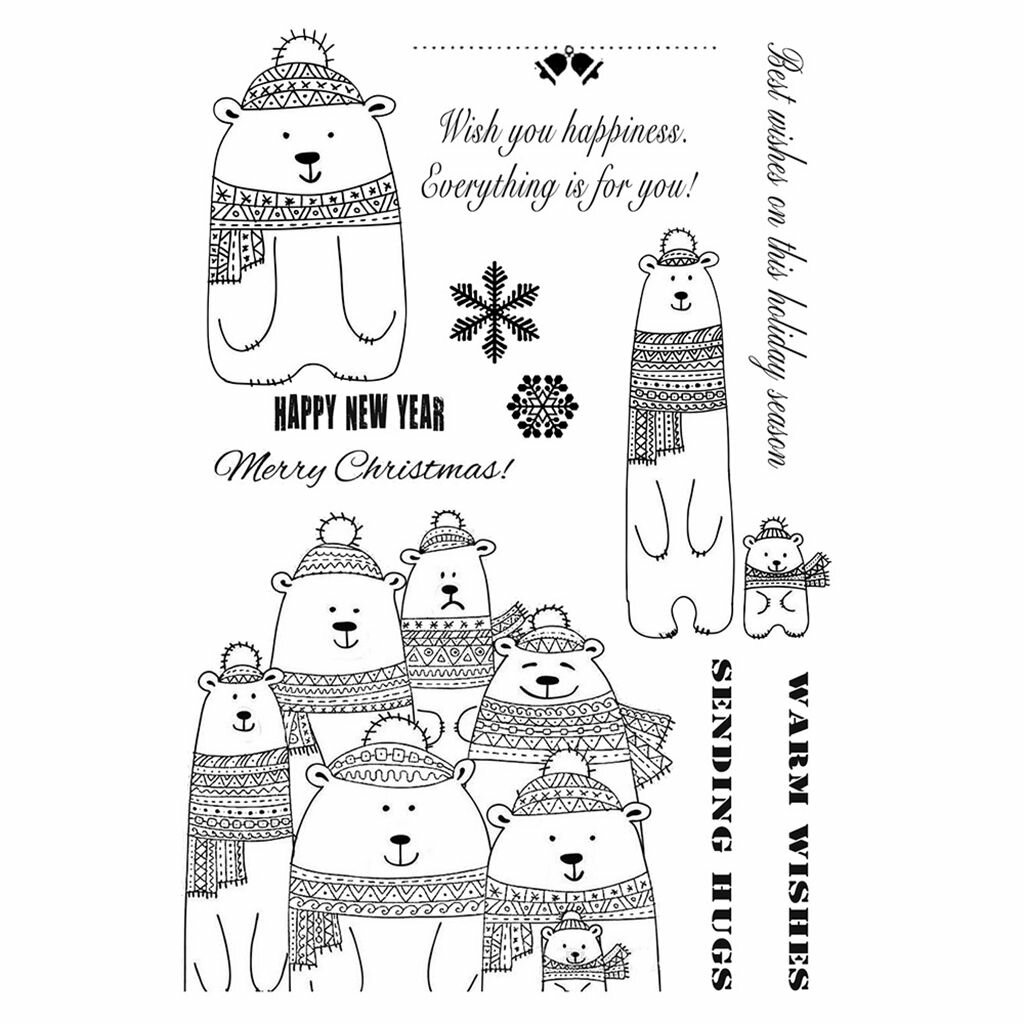 Рождественская серия справочник штамп-шарф мишка