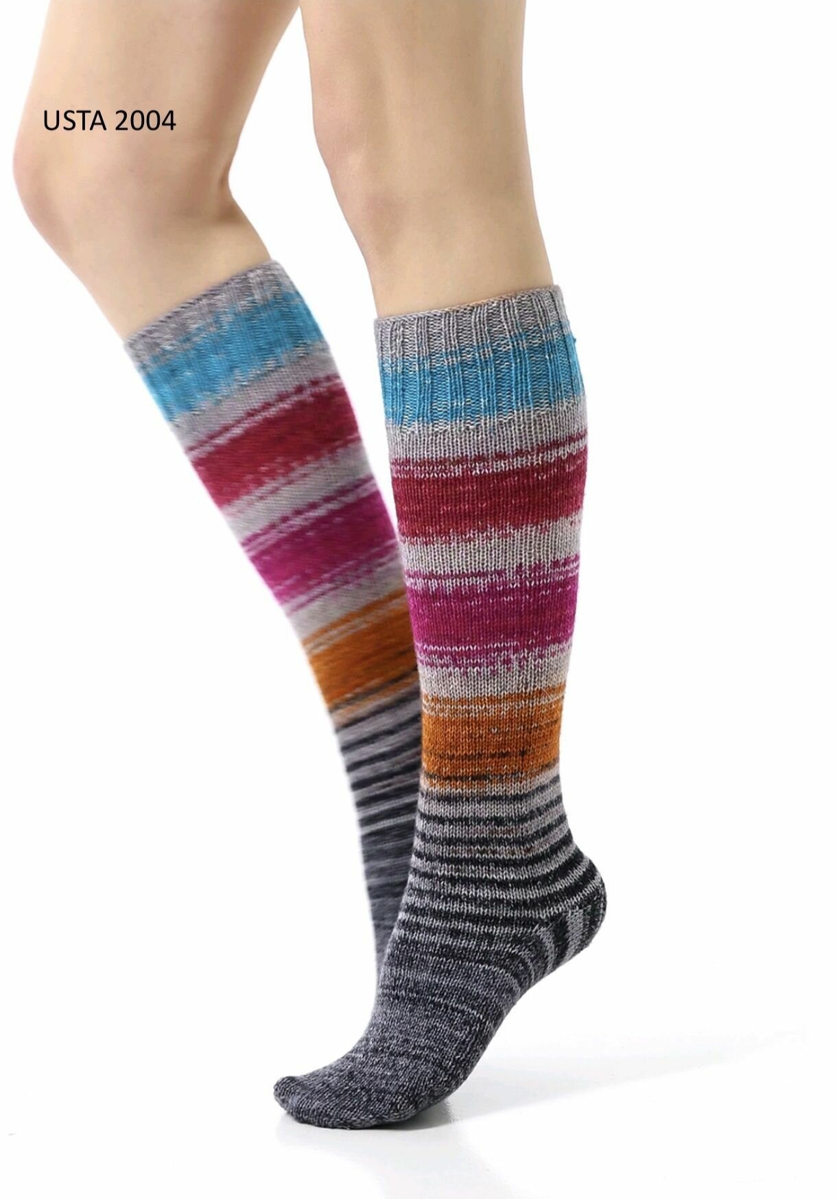 Пряжа носочная USTA O'YARN 100г.(2*50г) арт.2004 состав: 75 % шерсть меринос, 25% нейлон Метраж: 400 м./100 г.